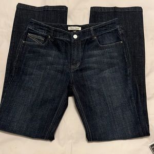 White House Black Market Dark Denim Jeans w/Rhinestone Pockets Sz 10R